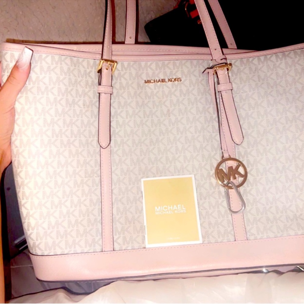 Michael Kors Pink and Cream Tote Bag